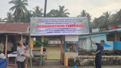 PT. HKI Tidak Ganti Rugi Lahan Warga Sicincin Koto Hilalang, Akibat Proyek Tol Tambak Ikan Tawar Mati Terdampak Amdalnya