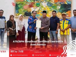 ATR/BPN Serahkan Sertifikat Elektronik Aset Pemko